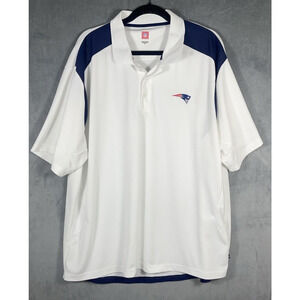 NEW ENGLAND PATRIOTS NFL Men's White Short Sleeve Polo Shirt‎ 2XL